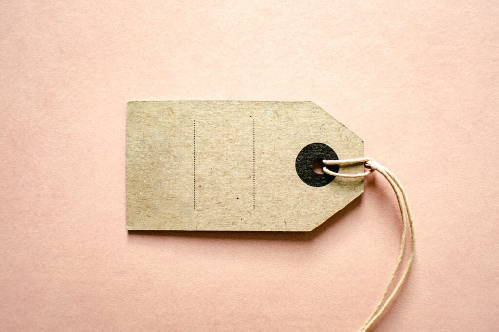 A Close-Up Shot of a Brown Tag