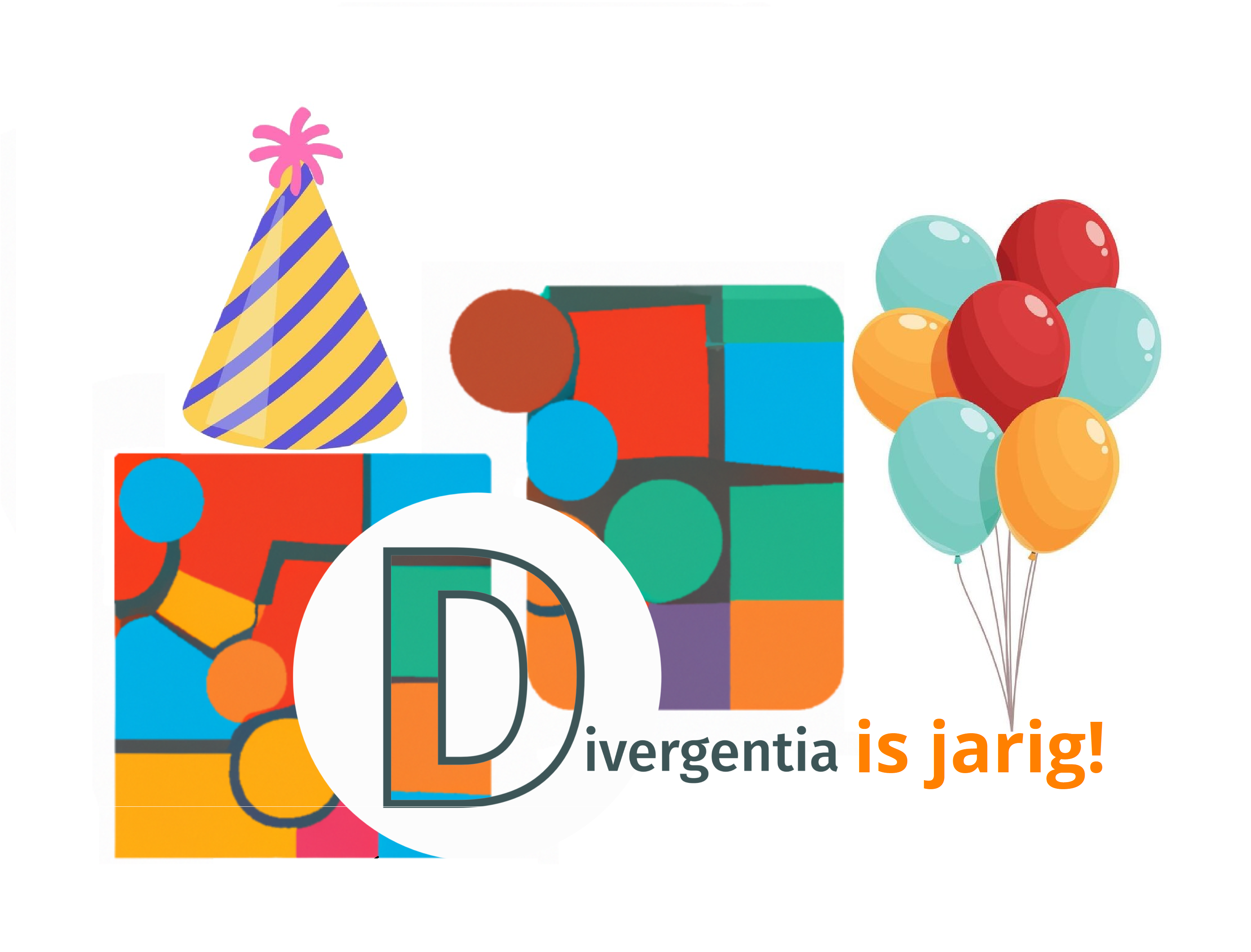 Logo divergentia met feestdecoraties